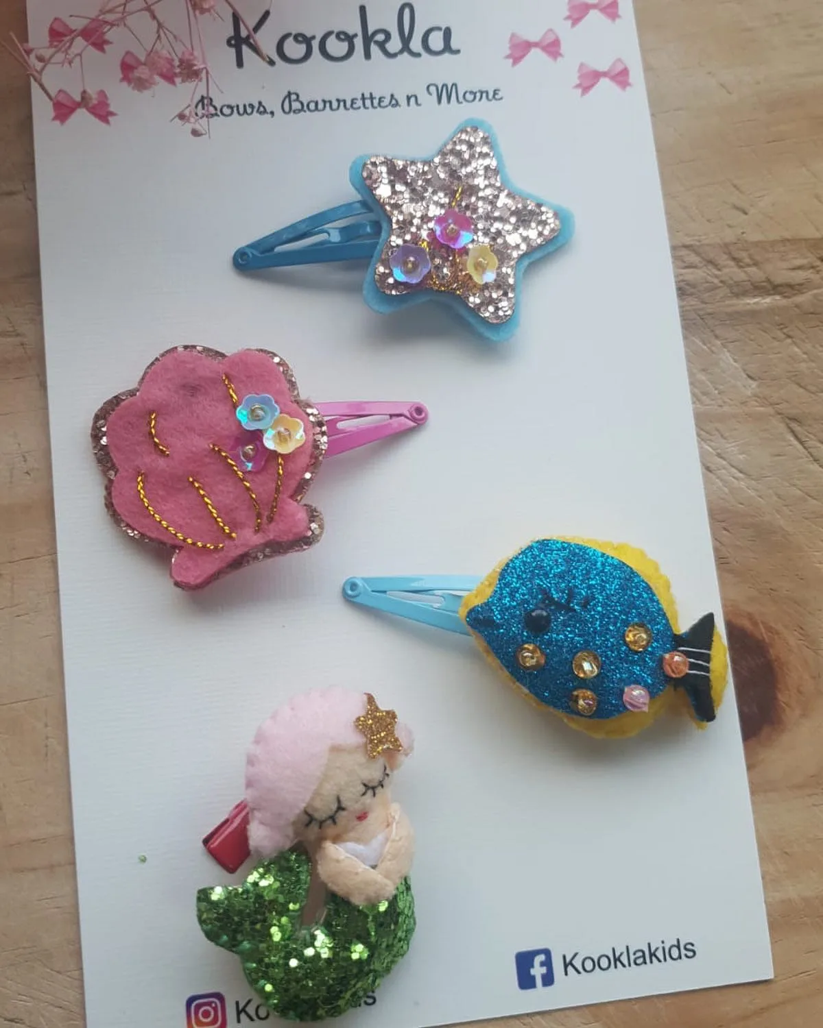 Under the Sea Snap Clips (Set of 4) — Multicolour Glitter