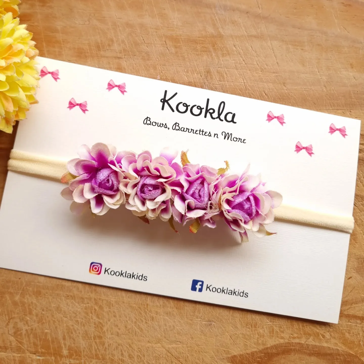 Artificial Rose Cluster Flower Crown Headband — Purple / White